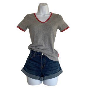 Gray top and midrise shorts SET